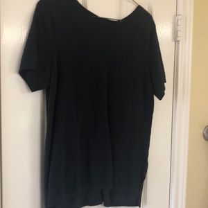 Navy blue shirt sleeve sweater - Button down back